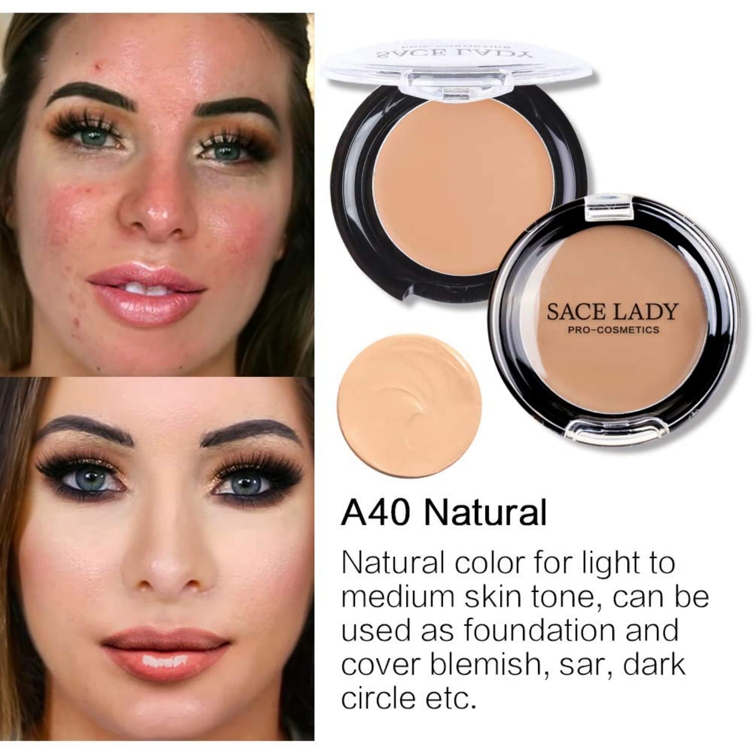Kit De Maquillaje Corrector De Base Líquida Cremosa Mate Suave E Impecable Para