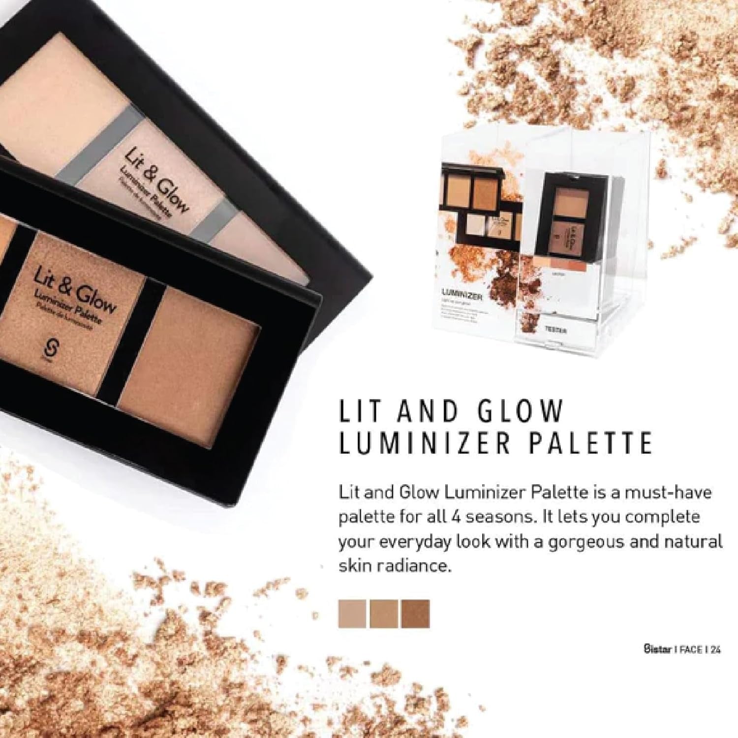 Lit & Glow Luminizer Palette Glitter Bronzer Make Up