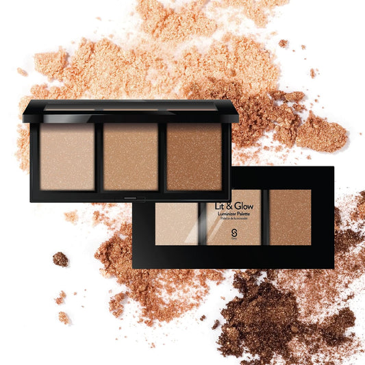 Lit & Glow Luminizer Palette Glitter Bronzer Make Up